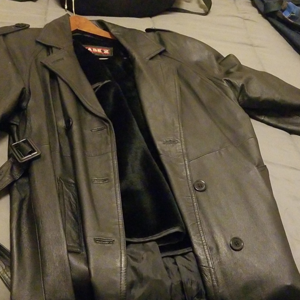Leather coat
